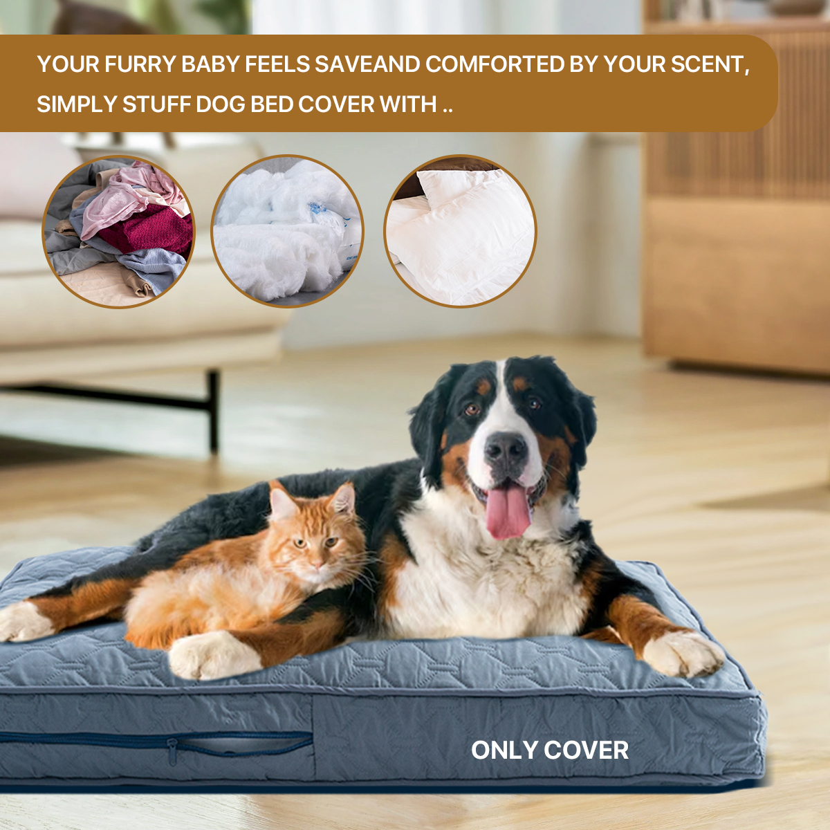 1Pc Orthopedic Dog Beds Cover  – обзор и цена Calming Dog Bed