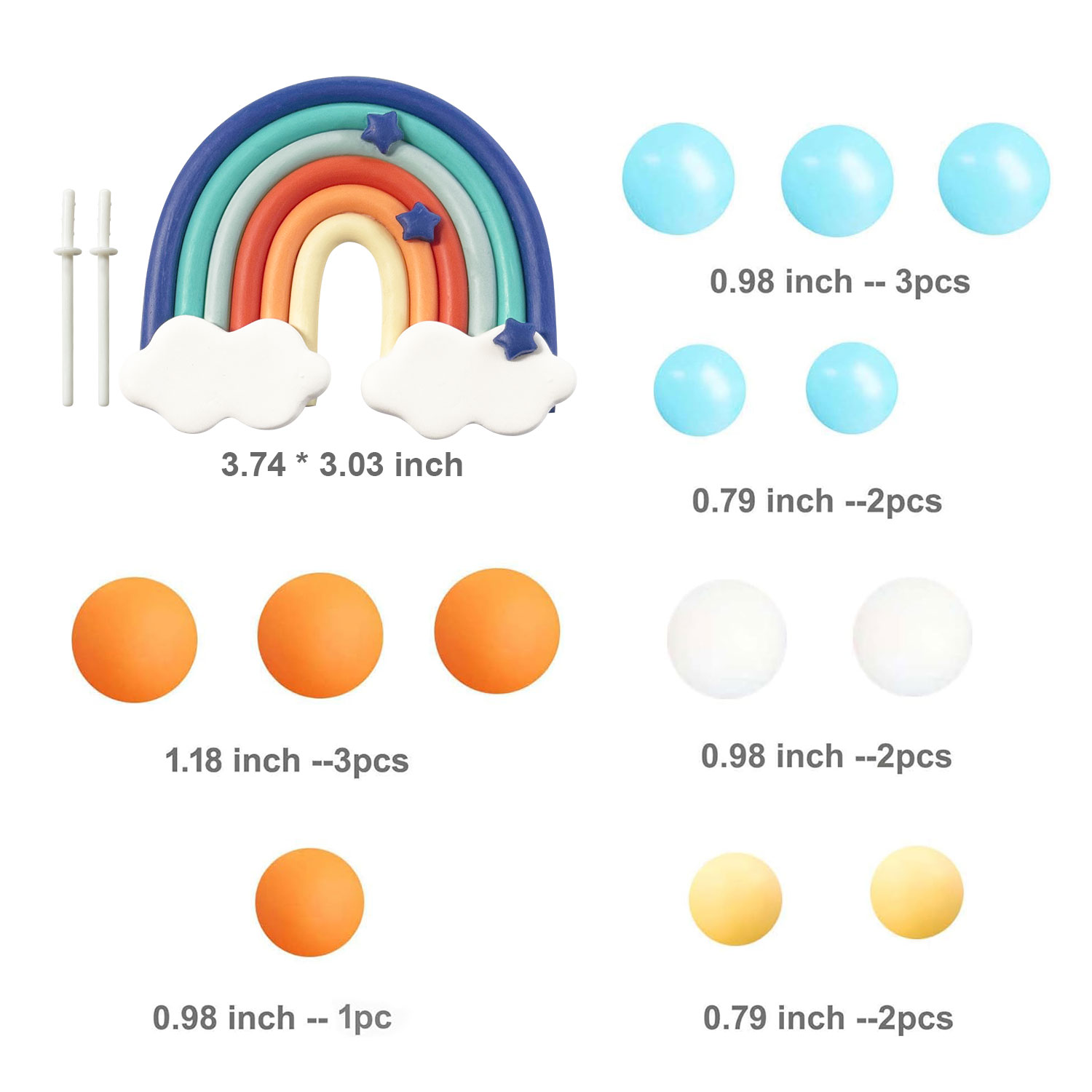 14pcs Blue Rainbow Cake Topper – обзор и цена Pet Supplies Direct