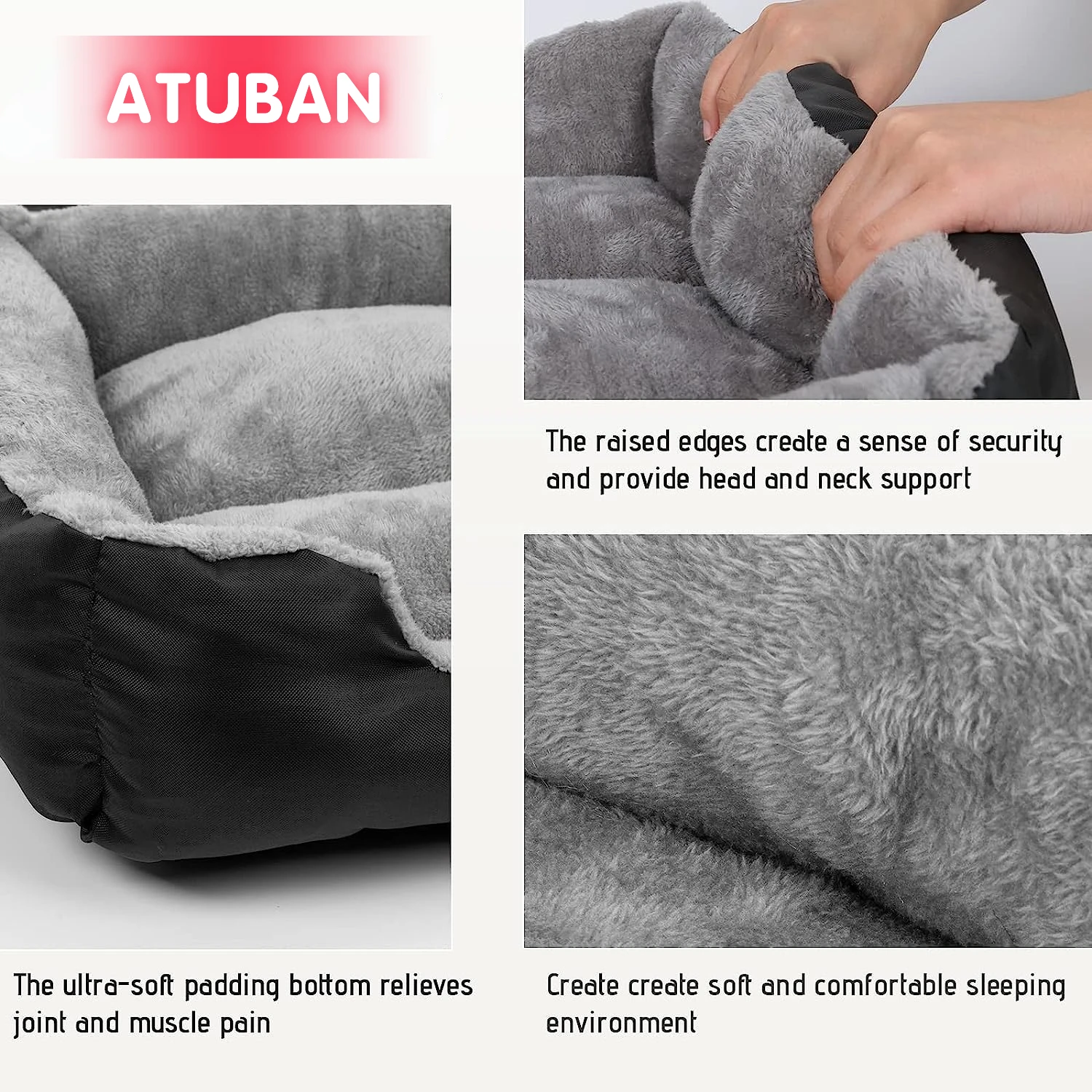 Soft Square Large Dog Sofa Ela – обзор и цена Calming Dog Bed